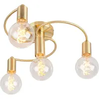 QAZQA Plafonnier Art Déco en laiton 4 lumières - Facil