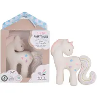 Tikiri Jouet Mordeur - Caoutchouc Naturel - Licorne barbe à papa - - UneTaille - anneau de dentition