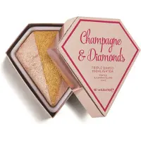 Makeup Revolution I Heart Makeup Highlighter triple baked (Champagne et diamants, Contour, Highlighter, 10 g)