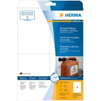 Herma 4576 résistante aux intempéries Film Étiquettes (A4, 105 x 148 mm résidus Mat Résistant Lot de 80), blanc