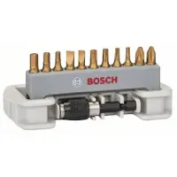 Bosch 2608522128 - Set 11 pièces embout de vissage avec porte-embout PH2/ PZ2/ T10-T15-T20-T25/ S0,6x4,5, S0,8x5,5/ HEX3-HEX4-HEX5, 25 mm