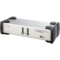 Aten CS1742, commutateur KVM à 2 ports avec hub USB et double vue VGA, Commutateur KVM, Argent