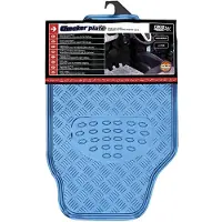 Race Sport Jeu De 4 Tapis De Sol Look Aluminium - Universels - Bleu
