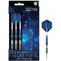 XQ Max Fléchettes Mistral en acier 90% - - Pointe de 21g - Bleu