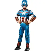 Rubies Rubie's 640833M Official Marvel Avengers Captain America Deluxe Child Costume, garçon, moyen 5-6 ans, taille 116 cm