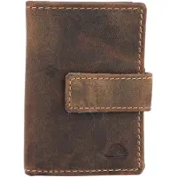 Green Burry GREENBURRY pince à billets étui pour carte de crédit Vintage Card-Clip Case RFID Brown brun