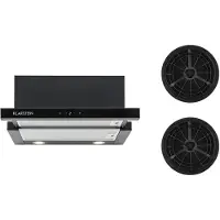 Klarstein Vinea Hotte îlot 60cm + 2 filtres recyclage d'air 610m³/h noir