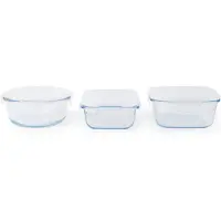 Pebbly Boîte Hermétique Pebbly Plastic 800/650/800 ml (3-Pièces)