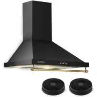 Klarstein Montblanc Hotte aspirante + 2 filtres recyclage d'air 610m³/h - noir