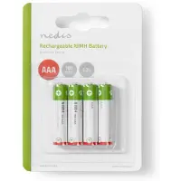 Nedis Batterie rechargeable Ni-MH AAA - 1.2 V DC - 700 mAh - préchargée - 4-Pack