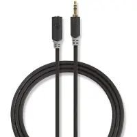 Nedis Câble Audio Stéréo 3,5 mm Mâle - 3,5 mm Femelle 1,0 m Anthracite
