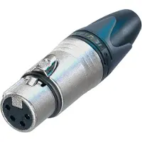 Neutrik Conn. câble XLR F 4 pôles, Connecteur audio, Argent