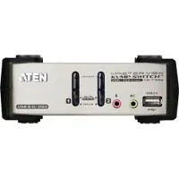Aten CS1732B, Commutateur KVM 2 ports avec hub USB, Commutateur KVM, Gris, Argent, Noir