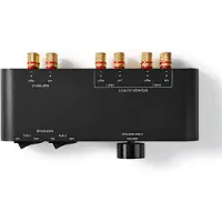 Nedis 2-port Speaker Control Box Banana Plugs 60w/ch Volume Control Aluminum Argenté