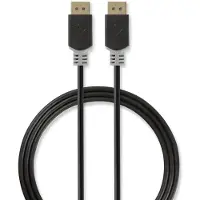 Nedis Displayport cable - DisplayPort male - DisplayPort male - 8K@60Hz - Plaqué or - 3,00 m - Rond - PVC - Anthracite - Boîte
