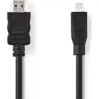 Nedis - Câble HDMI avec Ethernet - HDMI mâle pour 19 pin micro HDMI Type D mâle - 2 m - noir - rond, support 4K, support 1080p