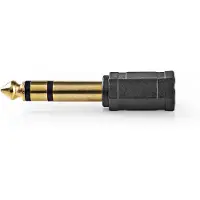 Nedis adaptateur audio stéréo - 6.35 mm mâle - 3.5 mm femelle - plaqué or - droit - ABS - noir - 10 pièces - enveloppe