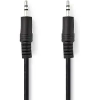 Nedis Câble audio stéréo 3,5 mm mâle 3,5 mm mâle Nickelé 1,50 m rond Noir B (1.50 m)
