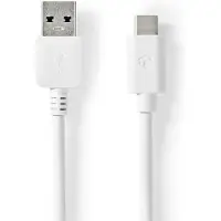 Nedis Ccgw61650wt10 Câble Usb 3.2 Gen 2 Usb-a M-usb-c M 10 Gbps Nickelé 1 M 60w