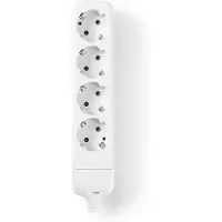 Nedis Prise multiple Contact avec Protec Cion 4 prises, blanc (4x)