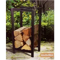 Ambiance Homestyle Houtstandaard Rechthoek - 30x22x60 cm - Zwart