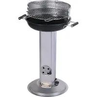 Progarden Barbecue au charbon de bois de luxe Vaggan en acier inoxydable avec grille de stockage - 83 cm - Surface de cuisson 38x38 cm