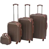 vidaXL Ensemble de quatre trolleys à coque dure marron café