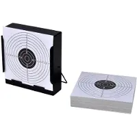 vidaXL Support de cible carré 14 cm + 100 cibles en papier