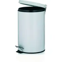 kela Silent Close Poubelle à pédale Cornell Métal blanc mat 39cmh 25cmØ 12L, 10929