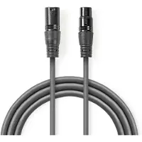 Nedis Cotg15010gy150 Balanced Audio Cable Xlr 3-pin M-xlr 3-pin F Nickel Plated 15 M Argenté
