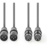 Nedis Câble audio XLR symétrique 2x XLR 3 broches mâle - 2x XLR 3 broches