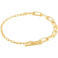 Ania Haie Mixed Link T-bar schakelarmband verguld