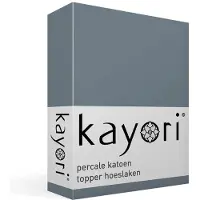 Kayori Drap-Housse Surmatelas Kayori Shizu Bleu (Percale)-200 x 200 cm
