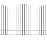 vidaXL Clôture de jardin avec lances (1.75-2)x13.6 m acier noir