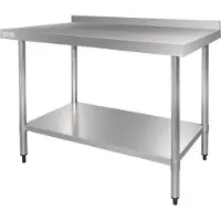 Vogue Établi en acier inoxydable avec barrière d'eau 1500 x 700 x 900 mm