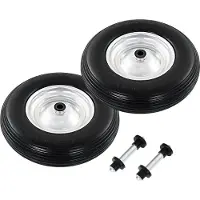 vidaXL Roues de brouette 2 pcs. avec essieuxPolyuréthanemassif 4,00 - 8 390 mm