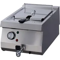 Maxima - Friteuse Gastro Heavy Duty - 1 x 12 l - Appareil individuel - Profondeur 70 cm - Avec robinet de vidange - Electrique
