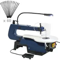 Super Merchant Scie à chantourner électrique avec pédale et lampe LED 125 W