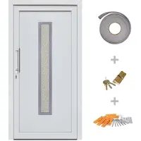 vidaXL Porte d'entrée blanche 108x200 cm