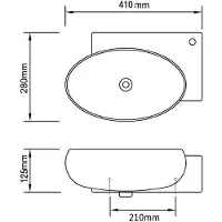 vidaXL Lavabo avec trou pour robinet et trou pour trop-plein Céramique blanche