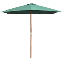 vidaXL Parasol 270Ã270 cm manche bois vert