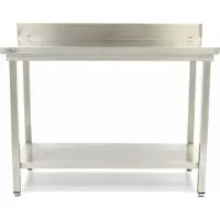 Maxima - Table Gastro en acier inoxydable - 140 x 70 cm - Hauteur réglable - avec Backsplash