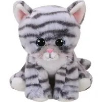 TY 42304 Tabby Cat Millie, Chat gris 15cm, Beanie Babies, Peluche tigrée