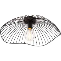 QAZQA Plafonnier design noir 50 cm - Pua