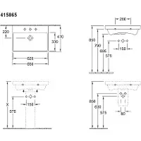 Villeroy & Boch V&B lavabo AVENTO 650x470mm m ÜL we Alpin CeramicPlus (470 mm, 650 mm)