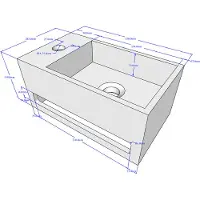 Wiesbaden Julia fontaine gauche 35 x 20 x 16 cm solid surface blanc mat 36.4052