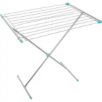Colombo New Scal Gazzella 10, Sèche-linge pliant, Acier, Gris, Turquoise, 10 m, 1,8 kg, 56 cm