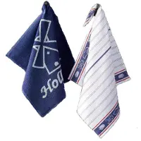 De Witte Lietaer Torchons De Witte Lietaer Hollande Blanc Bleu (2 unités)-65 x 65 cm