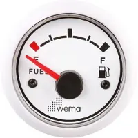 Wema Indicateur analogique blanc de niveau de carburant 0-190 Ohm 110324