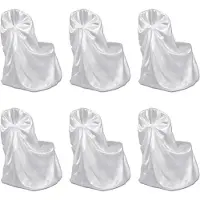 vidaXL Housse de chaise blanche pour le banquet de mariage 6 pièces